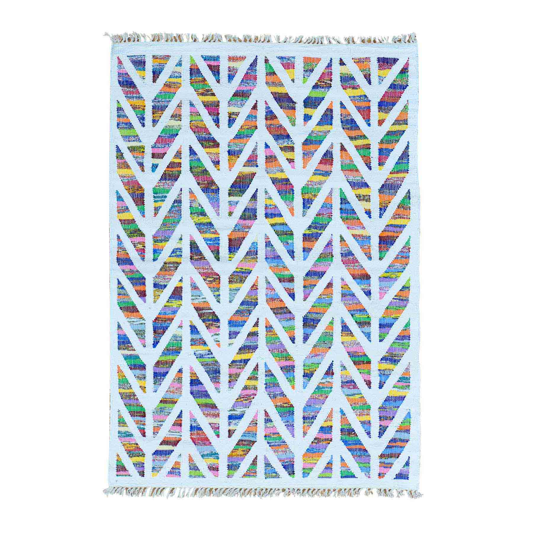 Wool And Sari Silk Hand Woven Colorful Kilim Oriental Rug 146745 Wool And Sari Silk Hand Woven Colorful Kilim Oriental Rug 146745