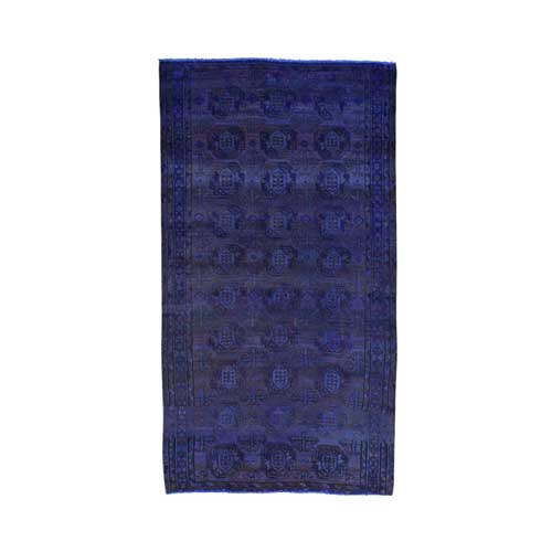 Overdyed Persian Bakhtiar Vintage Wide Runner Hand Knotted 