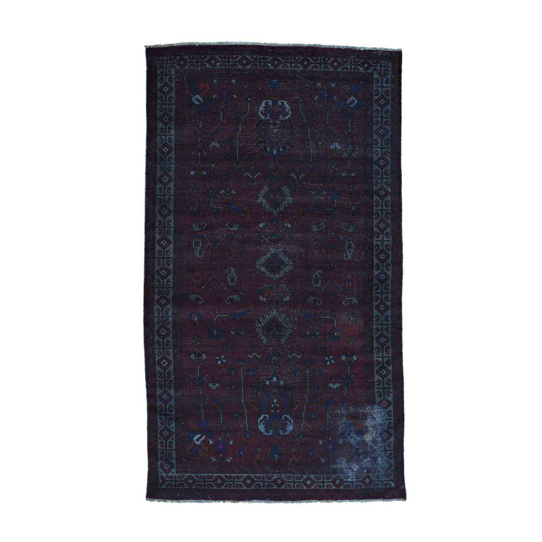Overdyed-Vintage-Hand-Knotted-Rug-153120