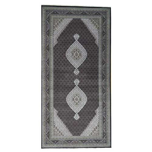 Hand-Knotted Wool and Silk Tabriz Mahi Wide Gallery Size Rug