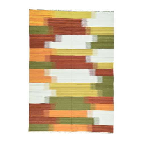 Hand-Woven Flat Weave Colorful Durie Kilim Pure Wool 