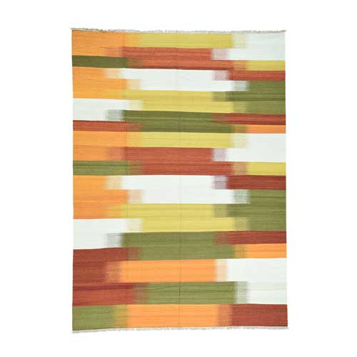 Hand-Woven Durie Kilim Pure Wool Flat Weave Colorful 