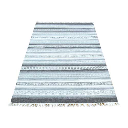 Striped Reversible Kilim Hand-Woven Oriental Flat Weave 