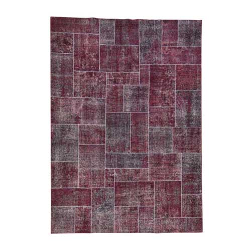 Persian Overdyed Patchwork Handmade Pure Wool Vintage 