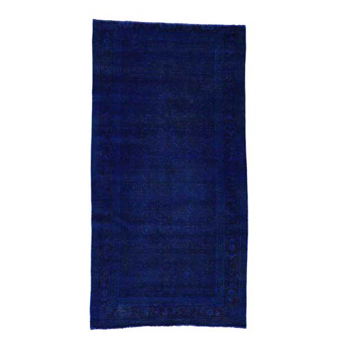 On Clearance Hand-Knotted Pure Wool Overdyed Sarouk Worn Wide Runner 
