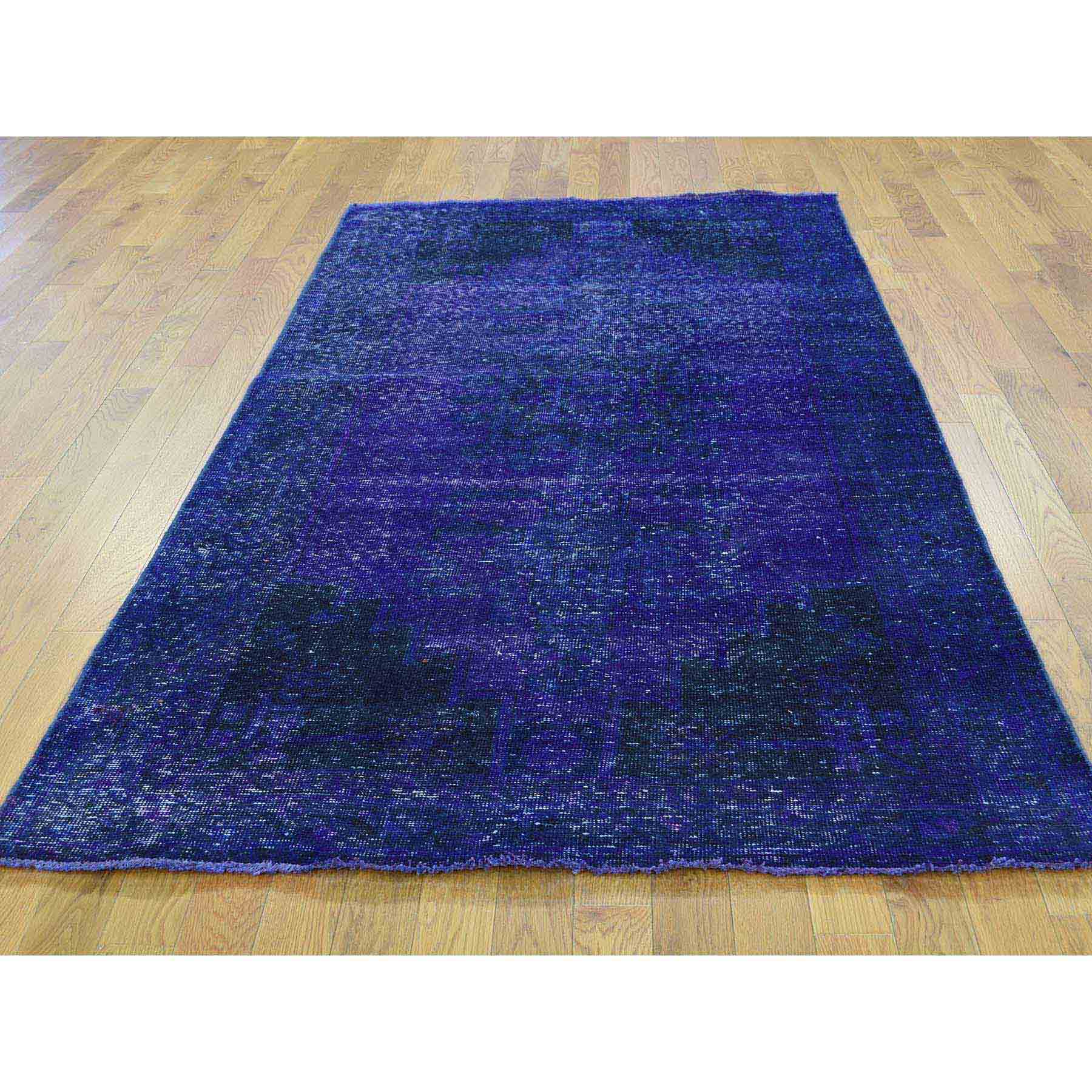 Overdyed-Vintage-Hand-Knotted-Rug-174390