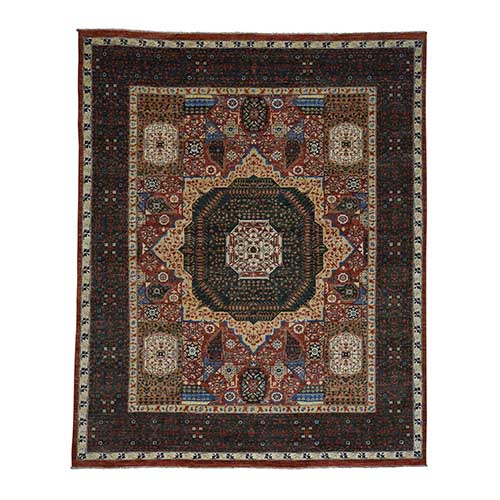 Peshawar with Mamluk Design Hand-Knotted Pure Wool Oriental 