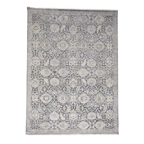 Silk With Textured Wool Hand Knotted Oushak Influence Oriental Rug