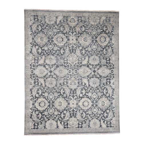 Silk With Textured Wool Oushak Hand-Knotted Oriental Rug