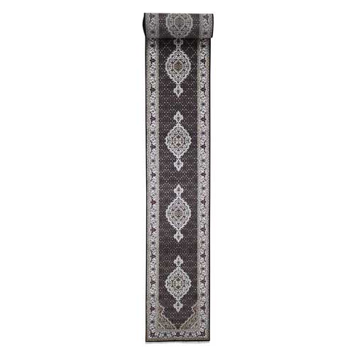 Wool and Silk 250 Kpsi Tabriz Mahi Hand-Knotted XL Runner Rug Wool and Silk 250 Kpsi Tabriz Mahi Hand-Knotted XL Runner Rug