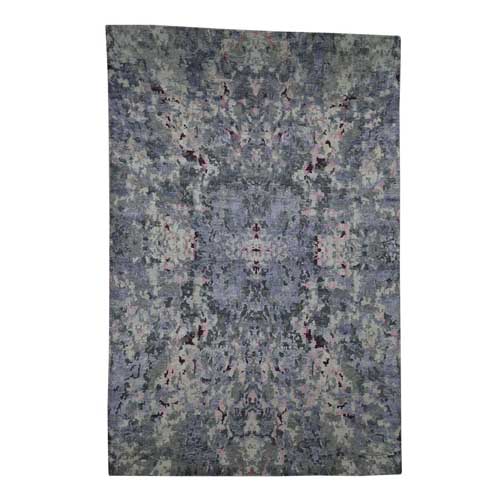 Abstract Design Wool And Silk Hand-Knotted Oriental Rug Abstract Design Wool And Silk Hand-Knotted Oriental Rug