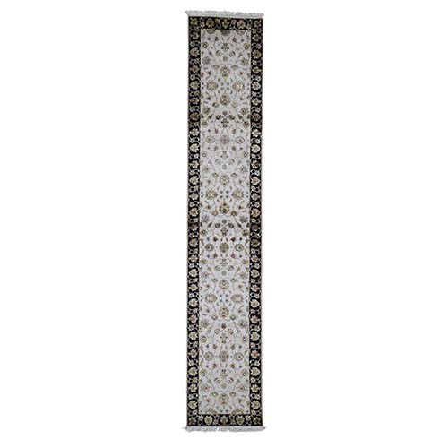 Hand-Knotted Half Wool and Half Silk Rajasthan Runner Rug Hand-Knotted Half Wool and Half Silk Rajasthan Runner Rug