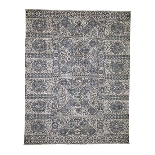 Mamluk Design Hand-Knotted Undyed Natural Wool Oriental Rug