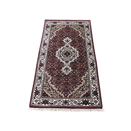 Wool And Silk Hand-Knotted Tabriz Mahi Oriental Rug Wool And Silk Hand-Knotted Tabriz Mahi Oriental Rug