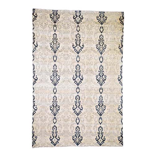 Ikat Design Pure Wool Hand Knotted Oriental 