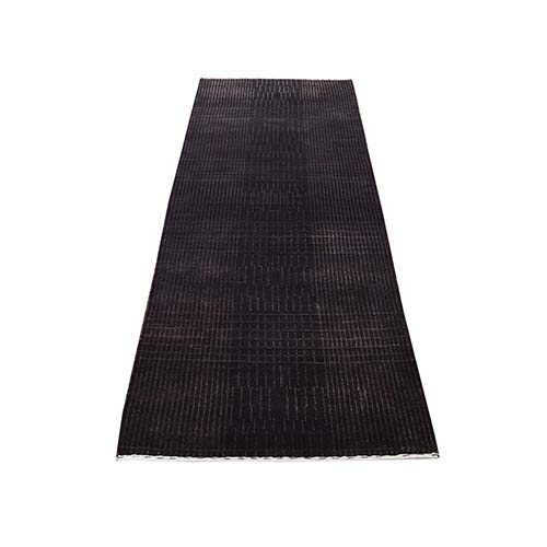 Hand-Knotted Wool and Silk Tone-on-Tone Nepali Runner Oriental Rug Hand-Knotted Wool and Silk Tone-on-Tone Nepali Runner Oriental Rug