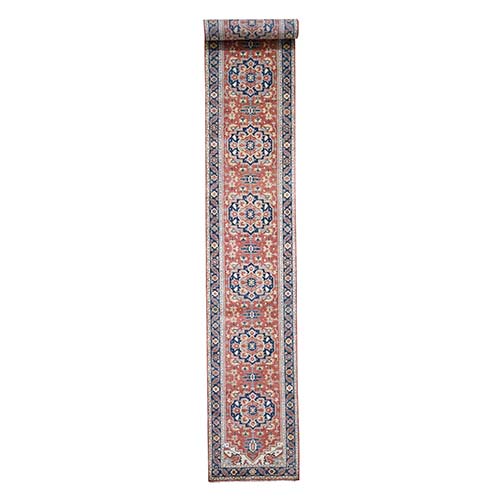 Antiqued Heriz Re-creation XL Runner Hand Knotted Oriental Rug