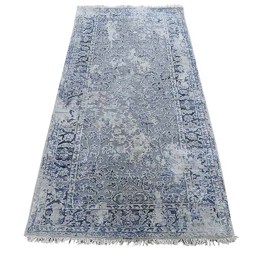 Broken Persian Erased Design With Pure Silk Hand-Knotted Oriental Rug Broken Persian Erased Design With Pure Silk Hand-Knotted Oriental Rug