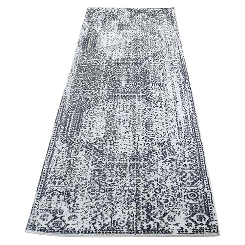 Ivory Hand-Loomed Mamluk Design Runner Oriental Rug 