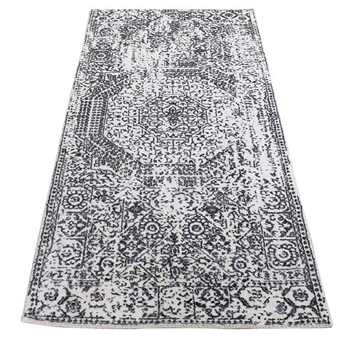 Ivory Hand-Loomed With Mamluk Design Runner Oriental Rug Ivory Hand-Loomed With Mamluk Design Runner Oriental Rug