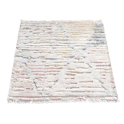 Sampler luxurious Plush Pure Silk With Textured Wool Hand-Knotted Oriental 