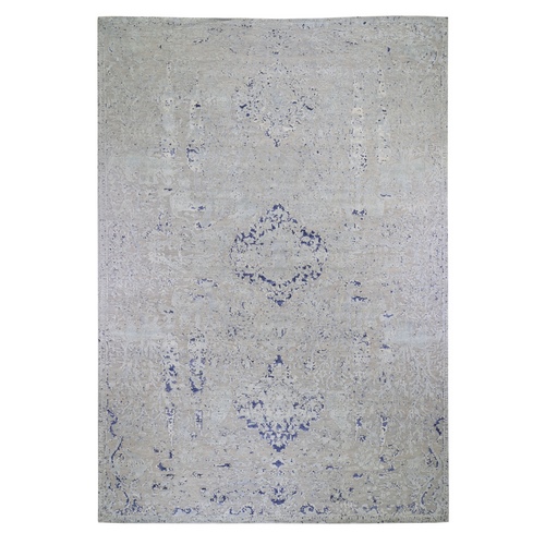 Oversized Diminishing Cypress Tree With Medallion Design Silk With Textured Wool Hand-Knotted Oriental 