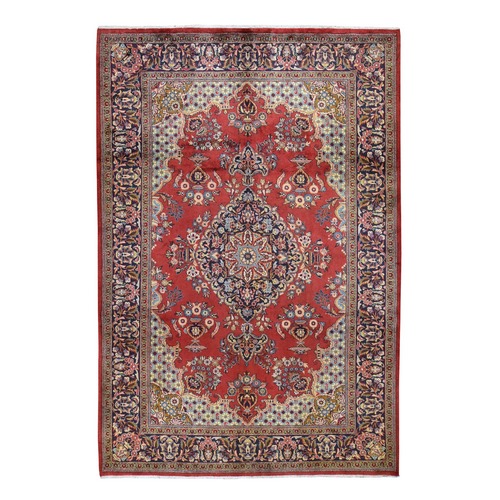 Red New Persian Tabriz Pure Wool Full Pile Hand Knotted Oriental 