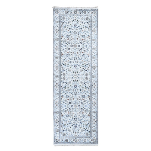 Ivory Nain Wool And Silk All Over Design 250 KPSI Hand Knotted Oriental Rug Ivory Nain Wool And Silk All Over Design 250 KPSI Hand Knotted Oriental Rug