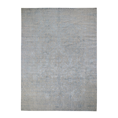 Fine jacquard Hand Loomed Tone On Tone Wool And Silk Oriental Rug Fine jacquard Hand Loomed Tone On Tone Wool And Silk Oriental Rug