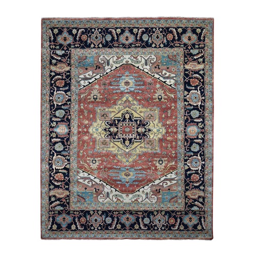 Antiqued Heriz Re-Creation Hand Knotted Pure Wool Oriental Rug Antiqued Heriz Re-Creation Hand Knotted Pure Wool Oriental Rug