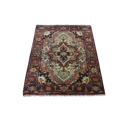 Antiqued Heriz Re-Creation Hand Knotted Pure Wool Oriental Rug Antiqued Heriz Re-Creation Hand Knotted Pure Wool Oriental Rug