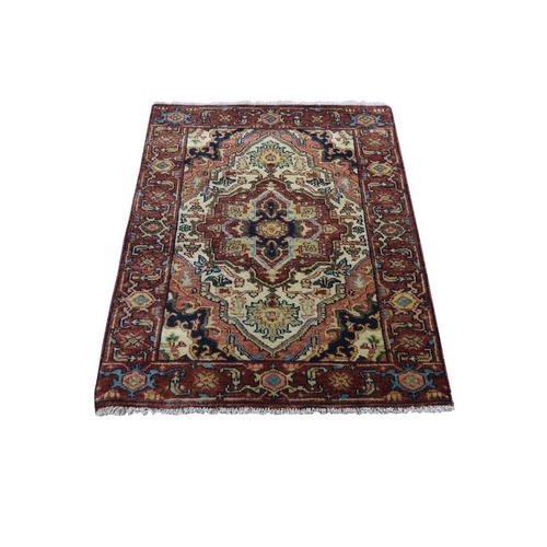 Antiqued Heriz Re-Creation Hand Knotted Pure Wool Oriental Rug Antiqued Heriz Re-Creation Hand Knotted Pure Wool Oriental Rug
