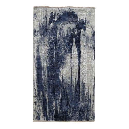 Gallery Size Wool And Silk Shibori Design Tone On Tone Hand Knotted Oriental Rug Gallery Size Wool And Silk Shibori Design Tone On Tone Hand Knotted Oriental Rug