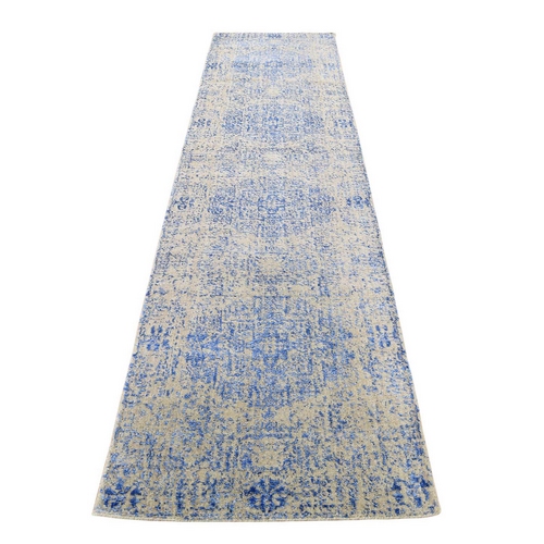 Wool And Silk Mamluk Design Jacquard Hand Loomed Runner Oriental Rug Wool And Silk Mamluk Design Jacquard Hand Loomed Runner Oriental Rug