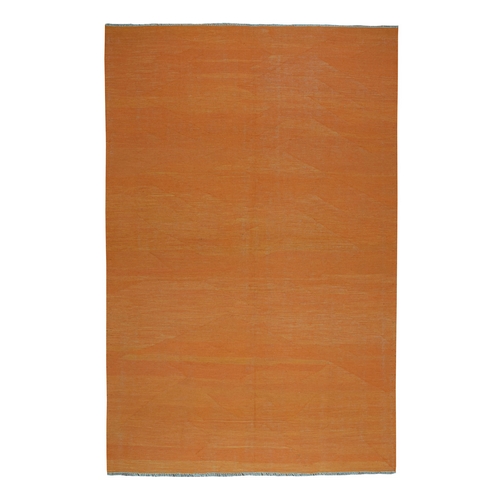 Orange Shades Flat Weave Kilim Pure Wool Hand Woven Oriental 