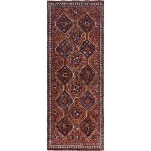 Natural Colors Wide Runner Vintage And Worn Down Persian Shiraz Distressed Hand Knotted Oriental 