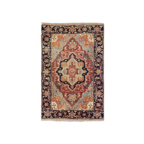Antiqued Heriz Re-creation Pure Wool Hand Knotted Oriental Rug Antiqued Heriz Re-creation Pure Wool Hand Knotted Oriental Rug