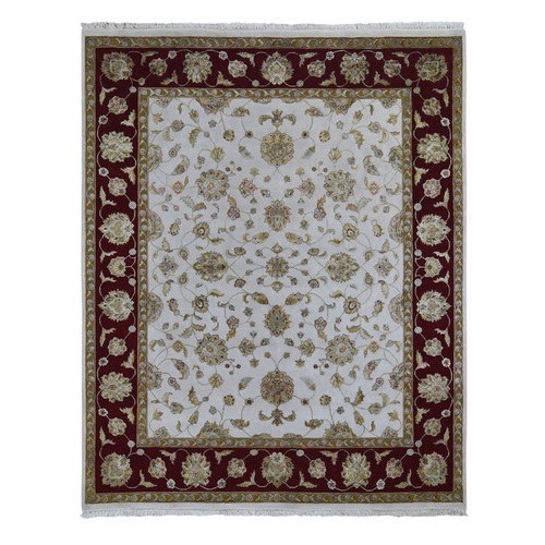 Hand Knotted Half Wool And Half Silk Rajasthan Thick And Plush Oriental Rug