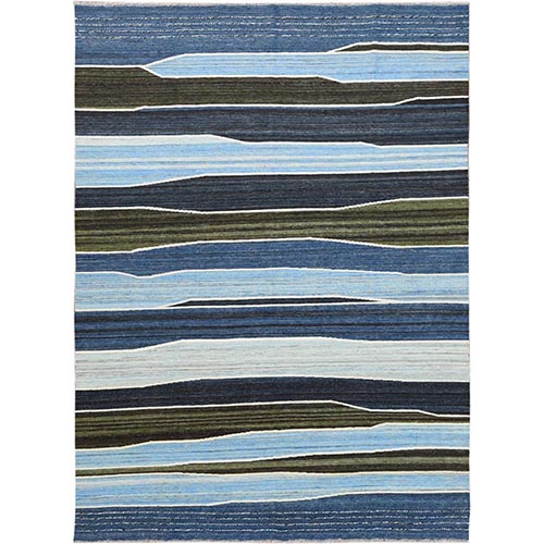 Hand Woven Flat Weave Kilim Organic Blue And Brown Mountain Design Wool Reversible Oriental Rug Hand Woven Flat Weave Kilim Organic Blue And Brown Mountain Design Wool Reversible Oriental Rug