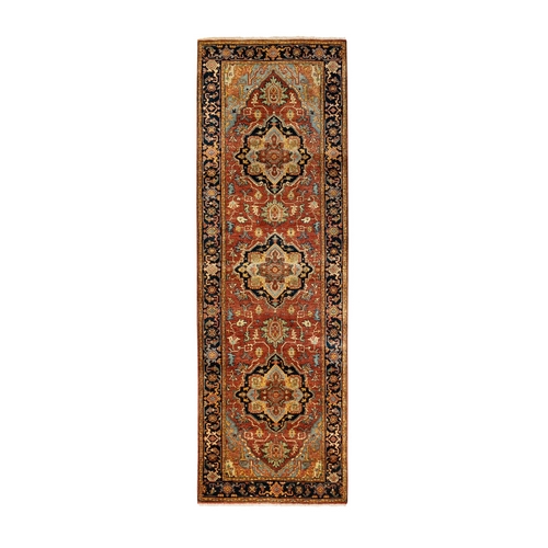 Red Antiqued Heriz Re-Creation Soft And Supple Wool Hand Knotted Oriental Rug Red Antiqued Heriz Re-Creation Soft And Supple Wool Hand Knotted Oriental Rug