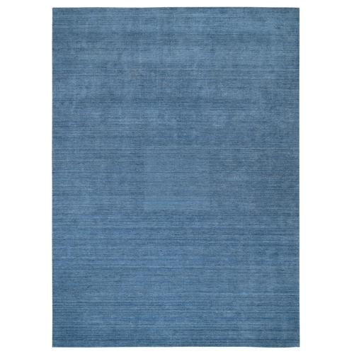 Denim Blue, Modern Design, Tone on Tone, Pure Wool, Hand Loomed, Oriental Rug