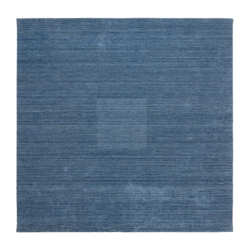 Denim Blue, Modern Design, Tone on Tone, Pure Wool Hand Loomed, Square Oriental Rug