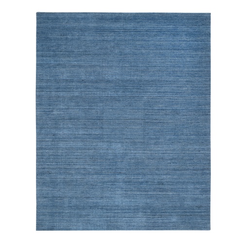 Denim Blue, Tone on Tone, Modern Design, Pure Wool, Hand Loomed, Oriental, Rug