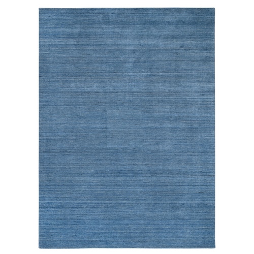 Denim Blue, Modern Design, Soft and Plush Wool Hand Loomed, Oriental Rug