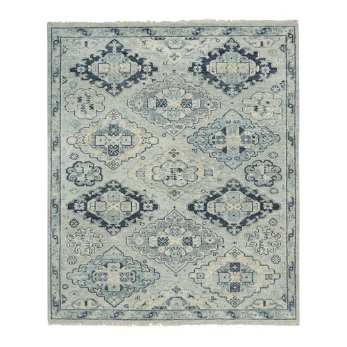 Silver Gray, Anatolian Design Supple Collection, Thick and Plush Soft Wool Hand Knotted, Oriental Rug