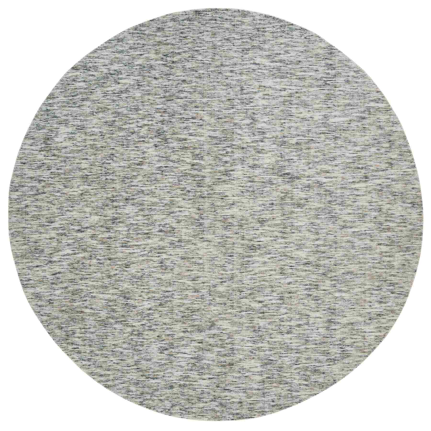 Earth Tone Colors, Modern Striae Design, Soft pile, Pure Wool, Hand Loomed, Round Oriental Rug