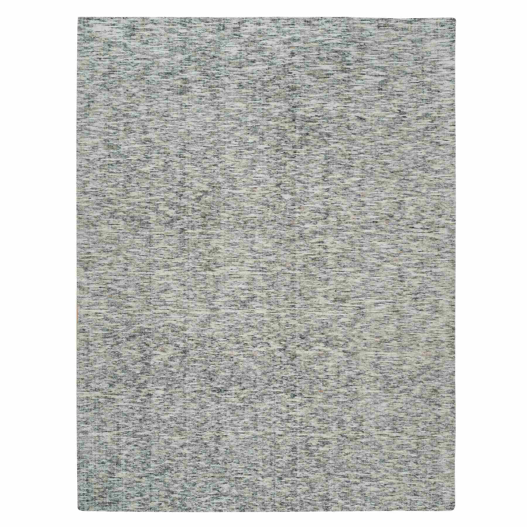 Earth Tone Colors, Pure Wool, Hand Loomed, Modern Striped Design, Soft to the Touch Oriental Rug