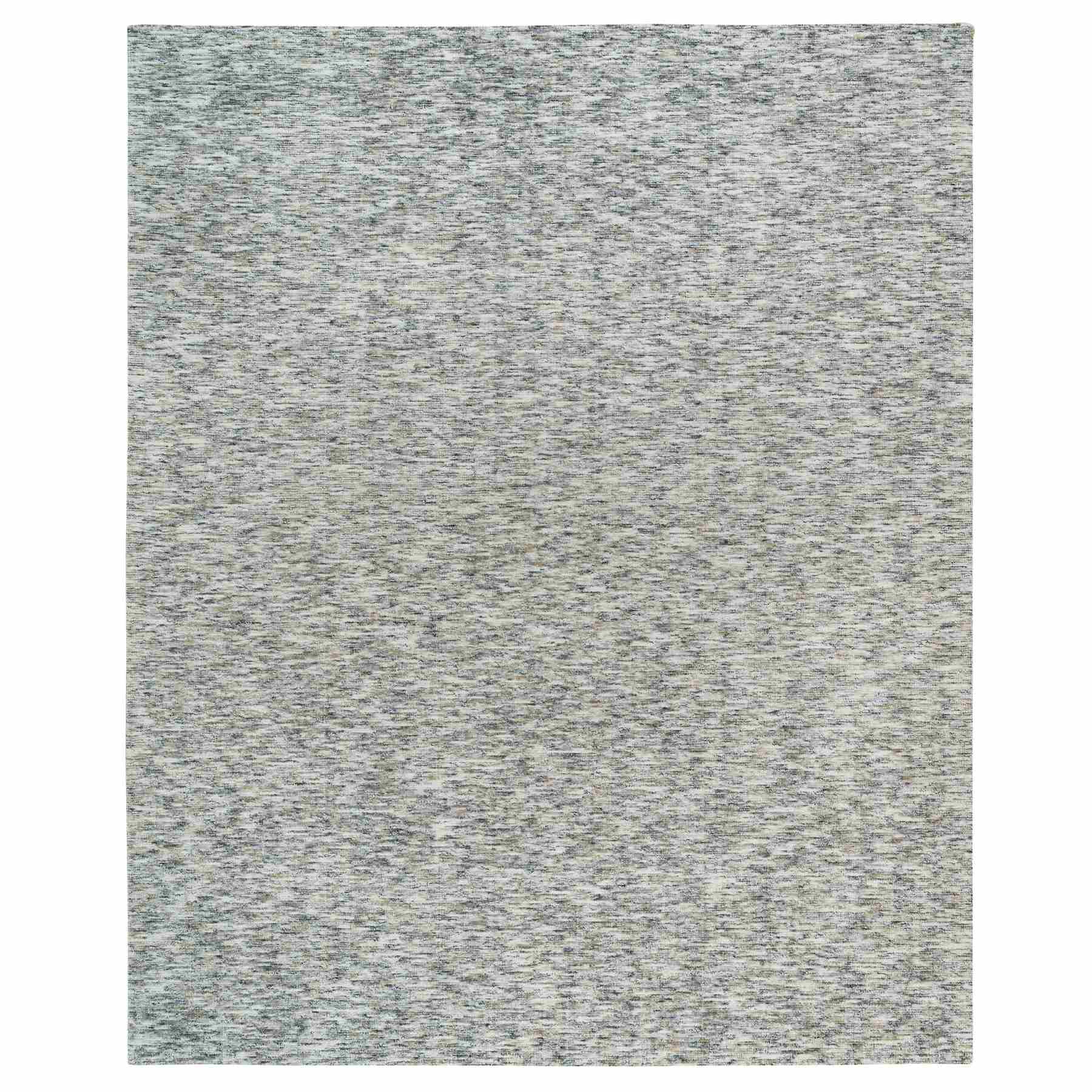 Earth Tone Colors, Modern Striped Design, Soft to the Touch, Pure Wool, Hand Loomed, Oversized Oriental Rug