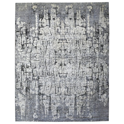 Extra Soft Oversized THE TREE BARK Abstract Design Hand Knotted Organic Wool Oriental 