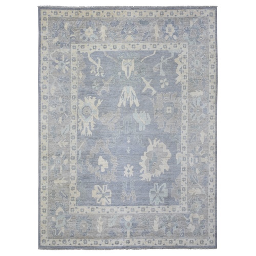 Light Gray, Afghan Angora Oushak, Natural Dyes Dense Weave, Extra Soft Wool Hand Knotted, Oriental Rug
